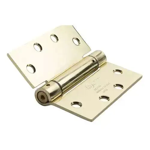 4.5 " x 4 " Bright Brass Full Mortise Squared Spring Hinge With Non-Removable Pin