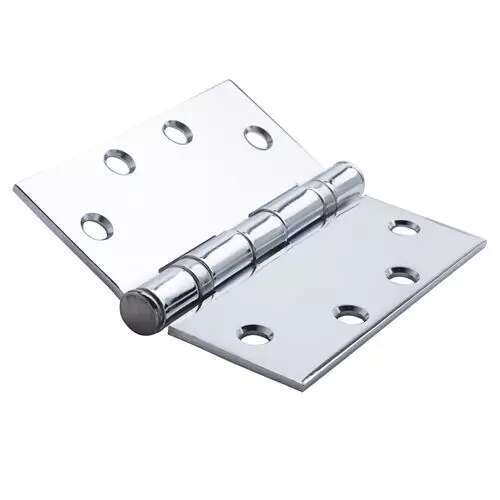 4.5 " x 4.5 " Bright Chrome Full Mortise Removable Pin Squared Hinge