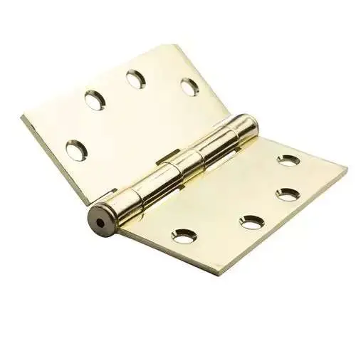 4.5 " x 4.5 " Bright Brass Surface Mount Removable Pin Squared Hinge