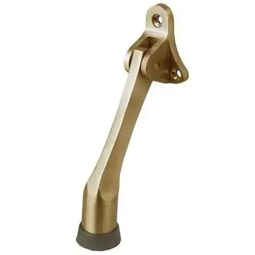 5 " Solid Brass Curved Corners Door Holder in Bright Brass