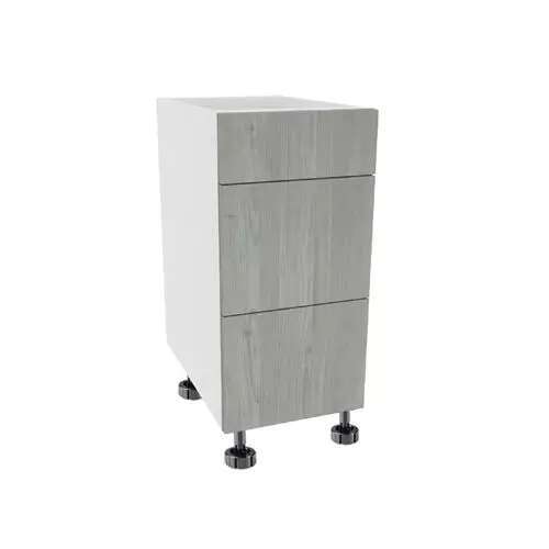 Quick Assemble Modern Style, Grey Nordic 15 " Vanity Base Kitchen Cabinet, 3 Drawer (15 " W x 21 " D x 34.50 in H)