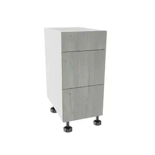 Quick Assemble Modern Style, Grey Nordic 18 " Vanity Base Kitchen Cabinet, 3 Drawer (18 " W x 21 " D x 34.50 in H)