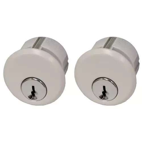 1-5/32 " White Double Zinc Mortise Cylinder Keyed Alike With 5 Pin Keyway for Adams Rite Type Storefront Door