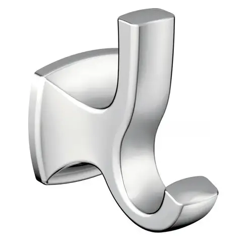 Voss Double Robe Hook Bright Chrome Finish