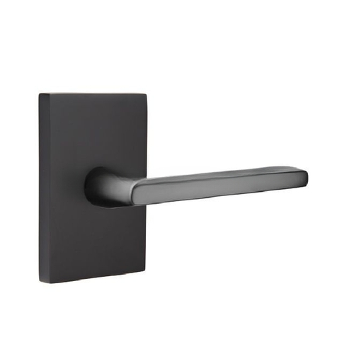 Helios Lever Dummy Pair With Modern Rectangular Rose Flat Black Finish