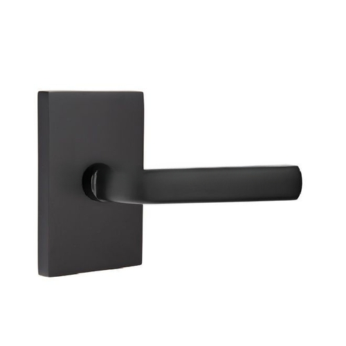 Sion Lever Dummy Pair With Modern Rectangular Rose Flat Black Finish