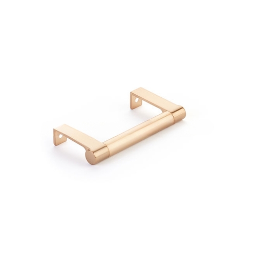 Select Cabinet Round Smooth Satin Copper Grip Edge Pull with 5-1/4" Center to Center Satin Copper Finish