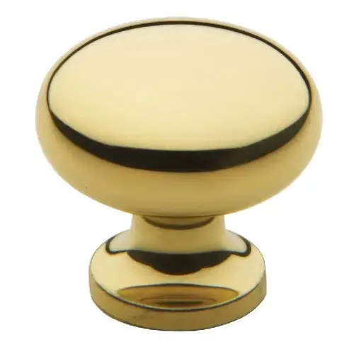 1" Classic Knob Unlacquered Brass Finish