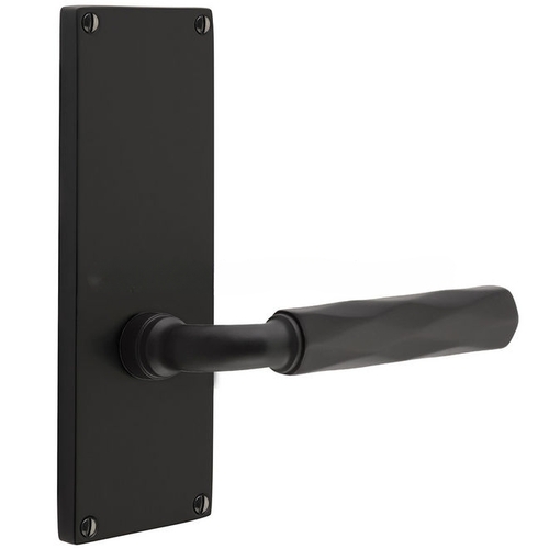 R-Bar Stem Tribeca Lever Dummy Pair with 9" Modern Non-Keyed Sideplate Lockset Flat Black Finish