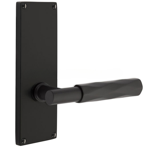 T-Bar Stem Tribeca Lever Dummy Pair with 7" Modern Non-Keyed Sideplate Lockset Flat Black Finish