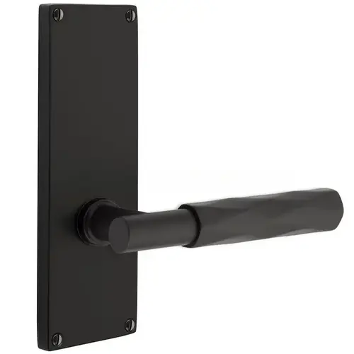 T-Bar Stem Tribeca Lever Right Hand 2-3/8" Backset Passage with 7" Modern Non-Keyed Sideplate Lockset Flat Black Finish