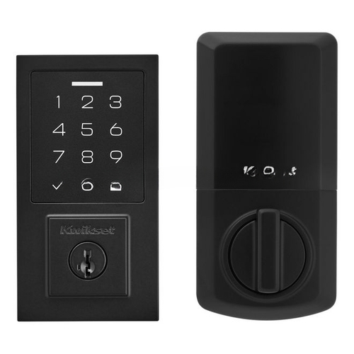 Contemporary SmartCode Touchpad Electronic Deadbolt SmartKey Matte Black Finish