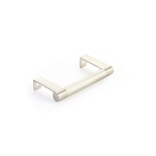 Select Cabinet Round Smooth Satin Nickel Grip Edge Pull with 3-3/4" Center to Center Satin Nickel Finish