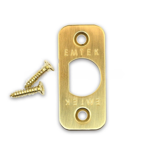 Emtek 83231US3NL Radius Corner Faceplate and Screws for Passage or Privacy Latch Unlacquered Brass Finish
