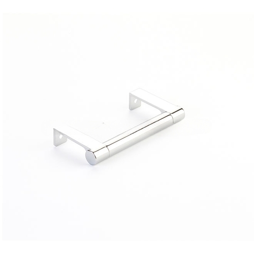 Select Cabinet Round Smooth Polished Chrome Grip Edge Pull with 8-1/4" Center to Center Polished Chrome Finish