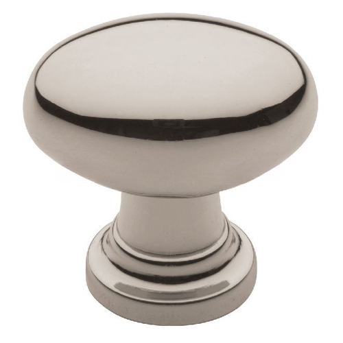 1-1/8" Oval Knob Lifetime Bright Nickel Finish