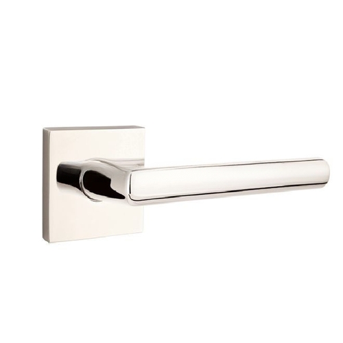 Stuttgart Lever Dummy Pair with Square Rose for 1-1/4" to 2" Door Polished Nickel Lifetime Finish