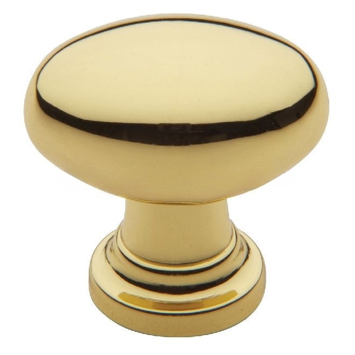 1-1/8" Oval Knob Unlacquered Brass Finish