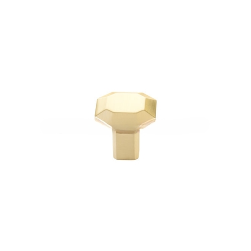 Riviera Square 1-1/4" Cabinet Knob Satin Brass Finish