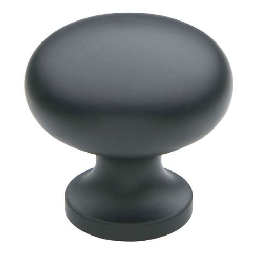 1" Classic Knob Satin Black Finish