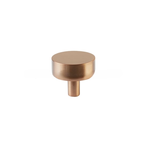 Conical Stem Smooth Knob 1-1/4" Select Cabinet Knob Satin Copper Finish