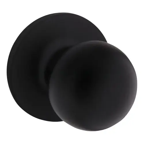 Regina Knob Entry Lock with New Chassis with RCAL Latch and RCS Strike Matte Black Finish