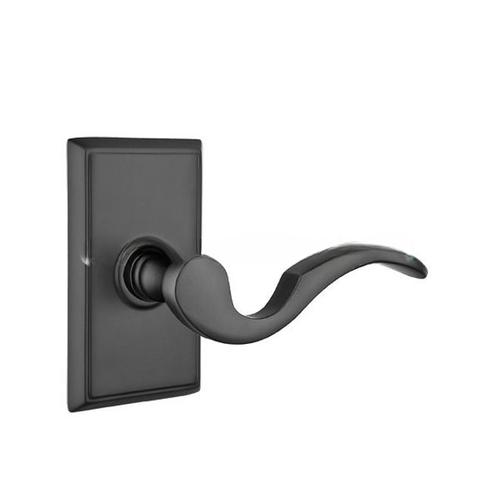 Cortina Lever Dummy Pair with Rectangular Rose for 1-1/4" to 2" Door Flat Black Finish