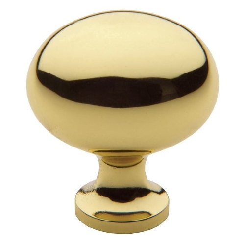 1-3/8" Oval Knob Unlacquered Brass Finish