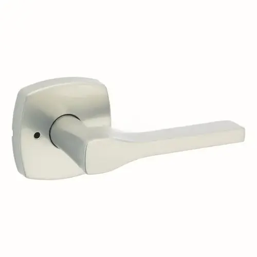 Tripoli Lever with Midtown Rose Privacy Door Lock with 6AL Latch and RCS Strike Satin Nickel Finish