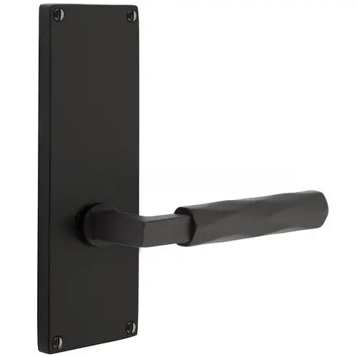 L-Square Stem Tribeca Lever Dummy Pair with 9" Modern Non-Keyed Sideplate Lockset Flat Black Finish