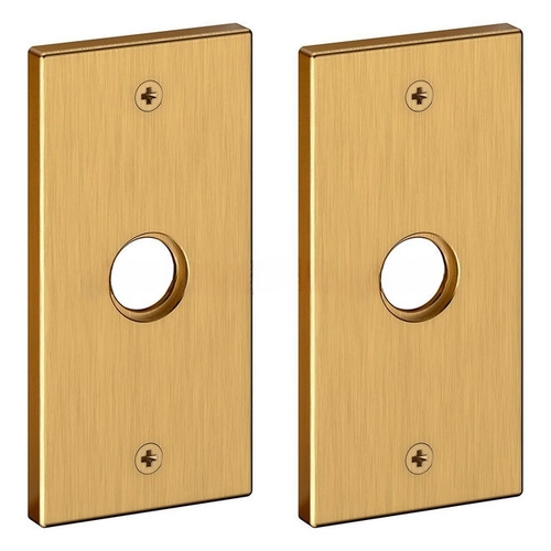 5" Contemporary Passage Rose Pair Lifetime Satin Brass Finish