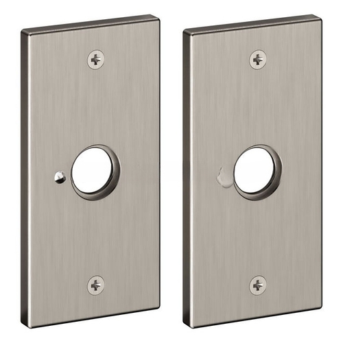 5" Contemporary Privacy Rose Pair Lifetime Satin Nickel Finish