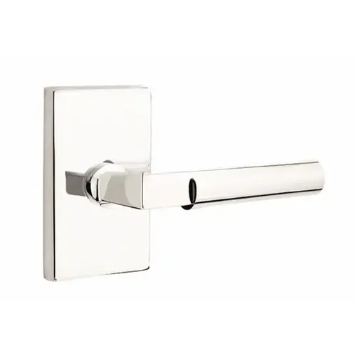 Hercules Lever Entrance Dummy with Modern Rectangular Rose for 1-3/8" to 2-1/16" Door Polished Nickel Lifetime Finish