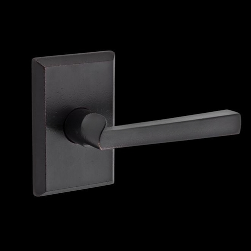 Half Dummy Taper Lever and Rustic Square Rose Dark Bronze Finish