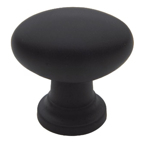 1-1/8" Oval Knob Satin Black Finish