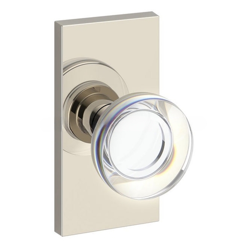 Half Dummy Contemporary Crystal Knob and Contemporary 5" Rose Lifetime Bright Nickel Finish