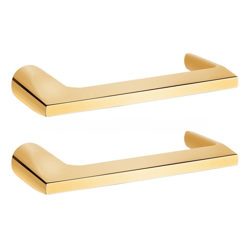 Pair 5167 Lever with Return Less Rose Unlacquered Brass Finish