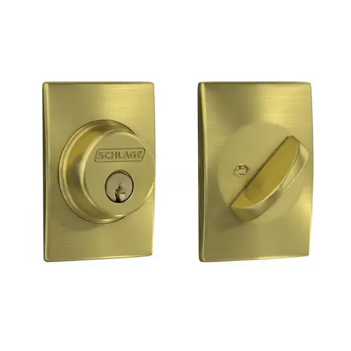 Century Single Cylinder Deadbolt C Keyway with 12287 Latch and 10116 Strike Satin Brass Finish