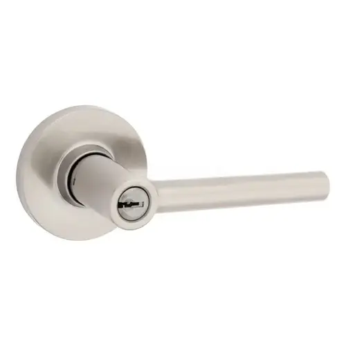 Reminy Lever Round Rose Push Button Entry Lock with RCAL Latch and RCS Strike Satin Nickel Finish