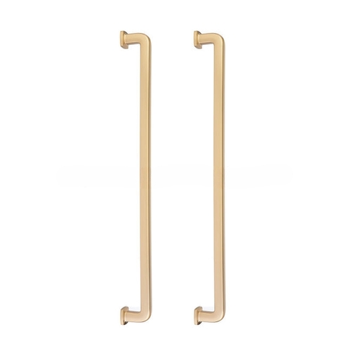 Pair of Westridge Appliance Pulls with 18" Center to Center and Back to Back Mounting Satin Brass Finish