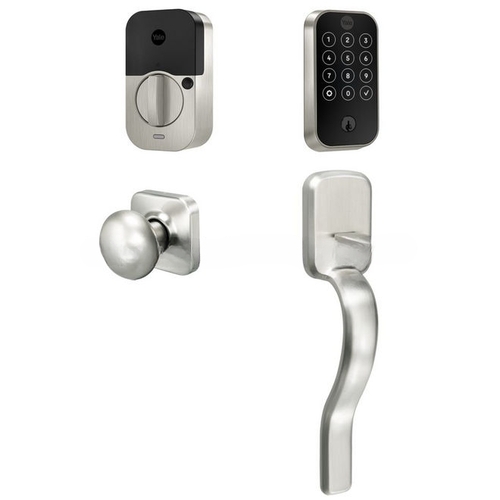 Yale Assure Lock 2 Bundle with Touchscreen Wi Fi Deadbolt, Ridgefield Handleset Passage, and DoorSense US15 (619) Satin Nickel Finish