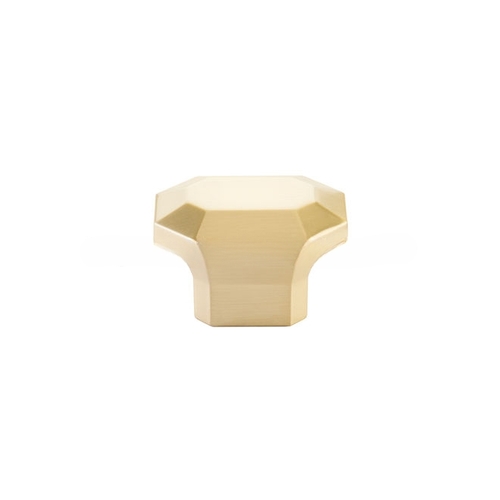 Riviera Rectangular 1-3/8" x 2" Cabinet Knob Satin Brass Finish