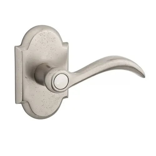 Entry Arch Lever and Rustic Arch Rose with 6AL Latch and Dual Strike White Bronze Finish