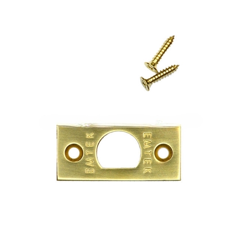 Emtek 83230US3 Square Corner Faceplate and Screws for Passage or Privacy Latch Polished Brass Lifetime Finish