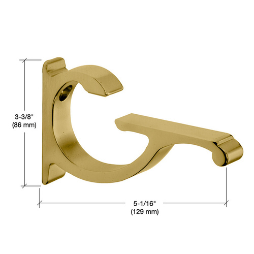 Brushed Brass Aluminum Shelf Bracket for 3/8" to 1/2" Glass - pack of 2