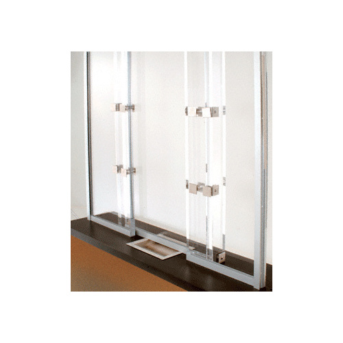 Level 1 Acrylic Bullet Resistant Barrier System 48" wide x 48" height Brushed Stainless Steel