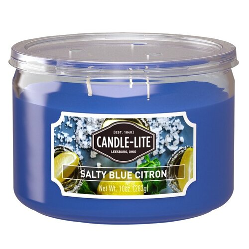 Candle Lite 18791270 Jar Candle, 10 oz Candle, Salty Blue Citron Fragrance, Up to 40 hr Burning