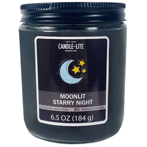Candle Lite 4603066 Screw Top Jar Candle, 6.5 oz Candle, Moonlit Starry Night Fragrance