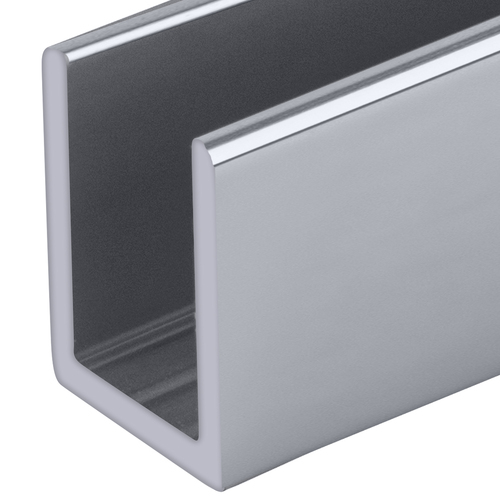 Brite Anodized 3/8" Fixed Panel Shower Door Deep U-Channel -  24" Stock Length - pack of 25