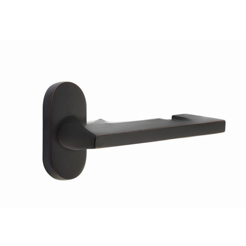 Argos Lever Right Hand Single-Sided Dummy with 1-1/2" X 3" Oval Stretto Narrow Trim Lockset for 1-1/4" to 1-3/4" Door Oil Rubbed Bronze Finish